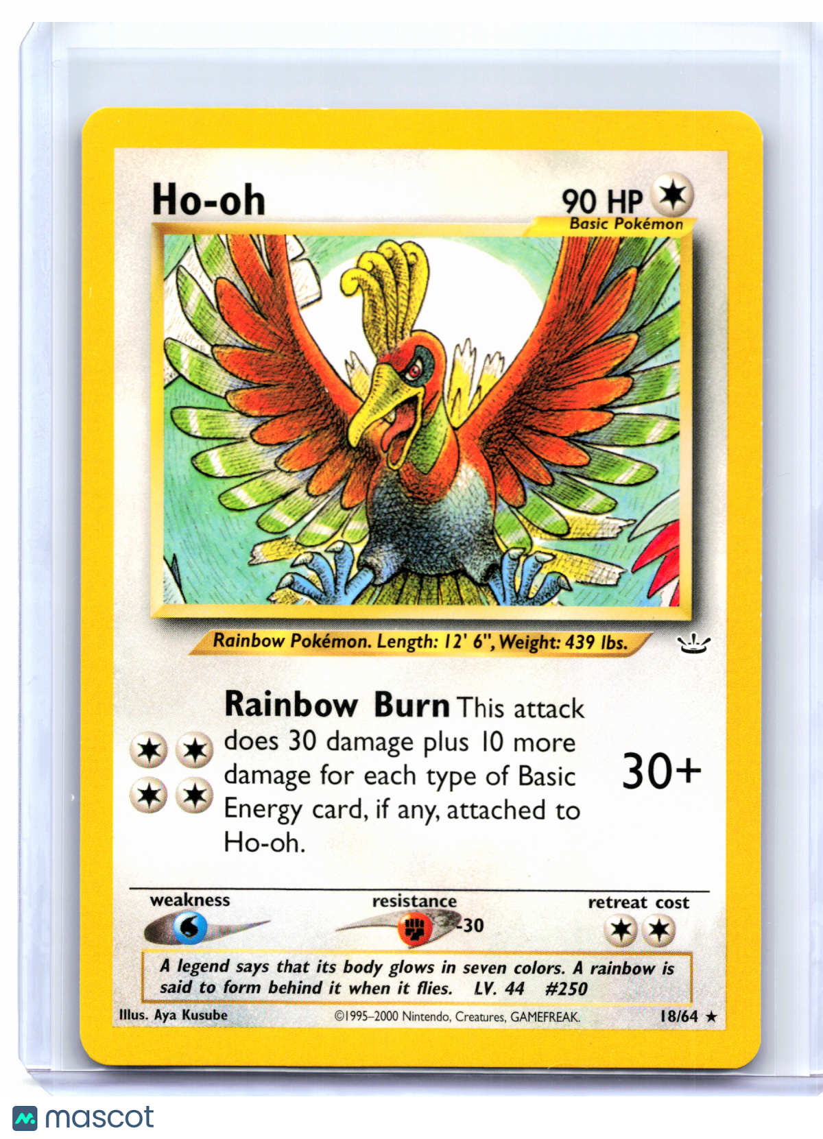 2001 Pokemon—Ho-oh #18/64 Neo Revelation—Rare Nonholo