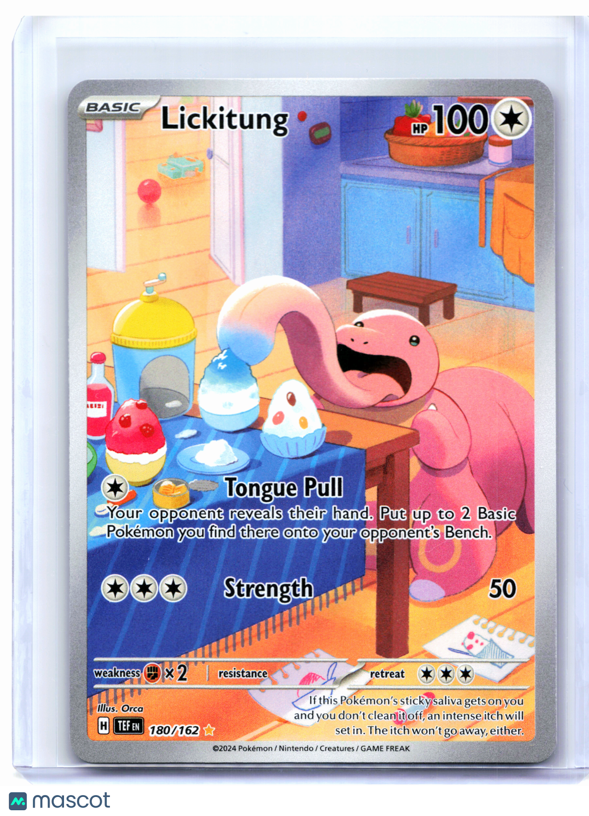 2024 Pokemon—Lickitung #180/162 Temporal Forces—Illustration Rare Holo