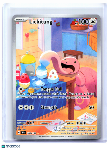 2024 Pokemon—Lickitung #180/162 Temporal Forces—Illustration Rare Holo