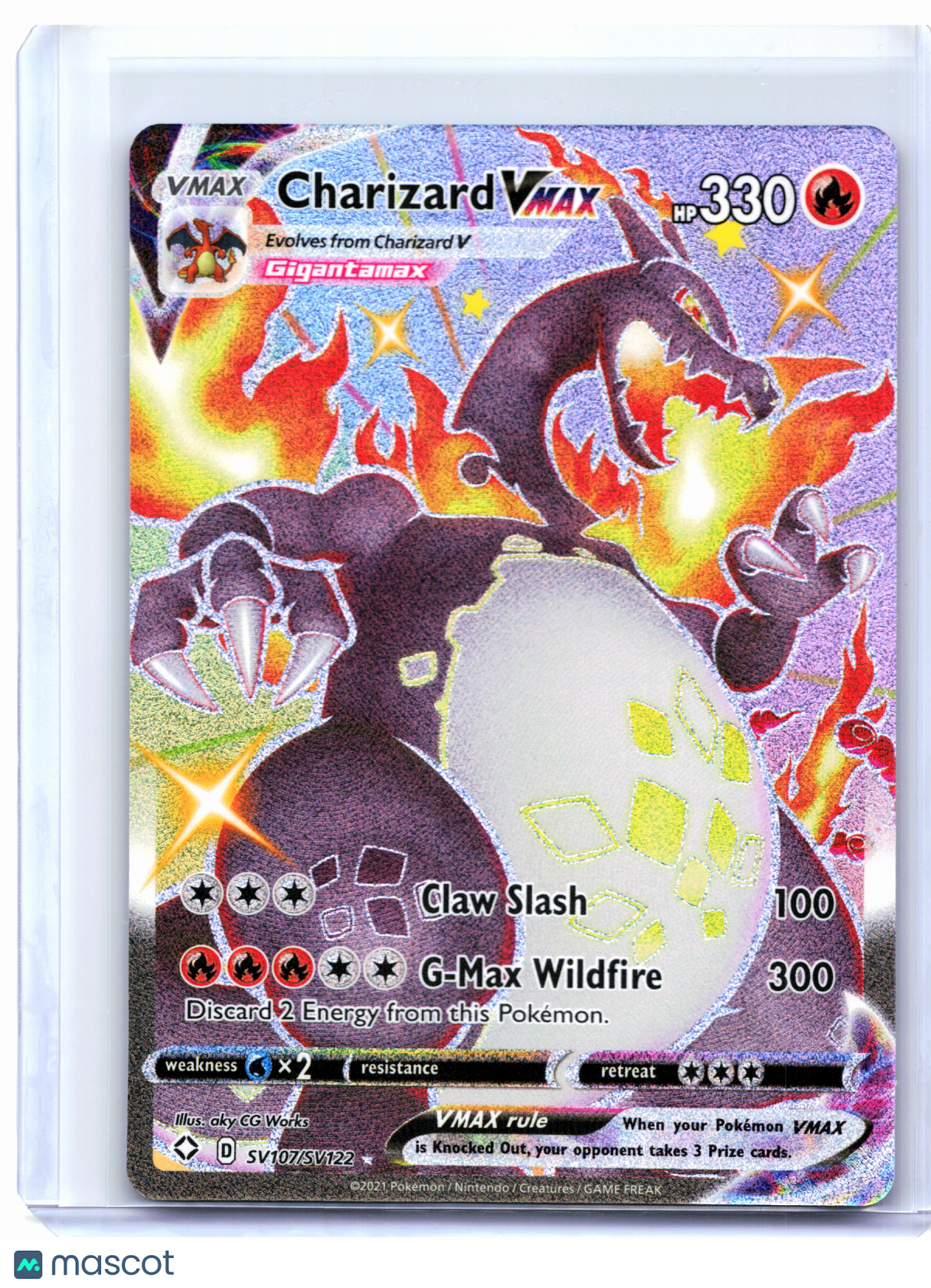 2021 Pokemon—Charizard VMAX #SV107 Shining Fates: Shiny Vault—Shiny Holo Rare