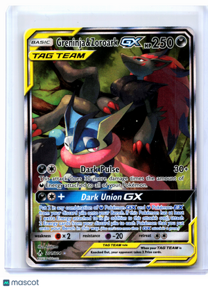 2019 Pokemon—Greninja & Zoroark GX (Alt Full Art) #201 Unbroken Bonds—UR Holo