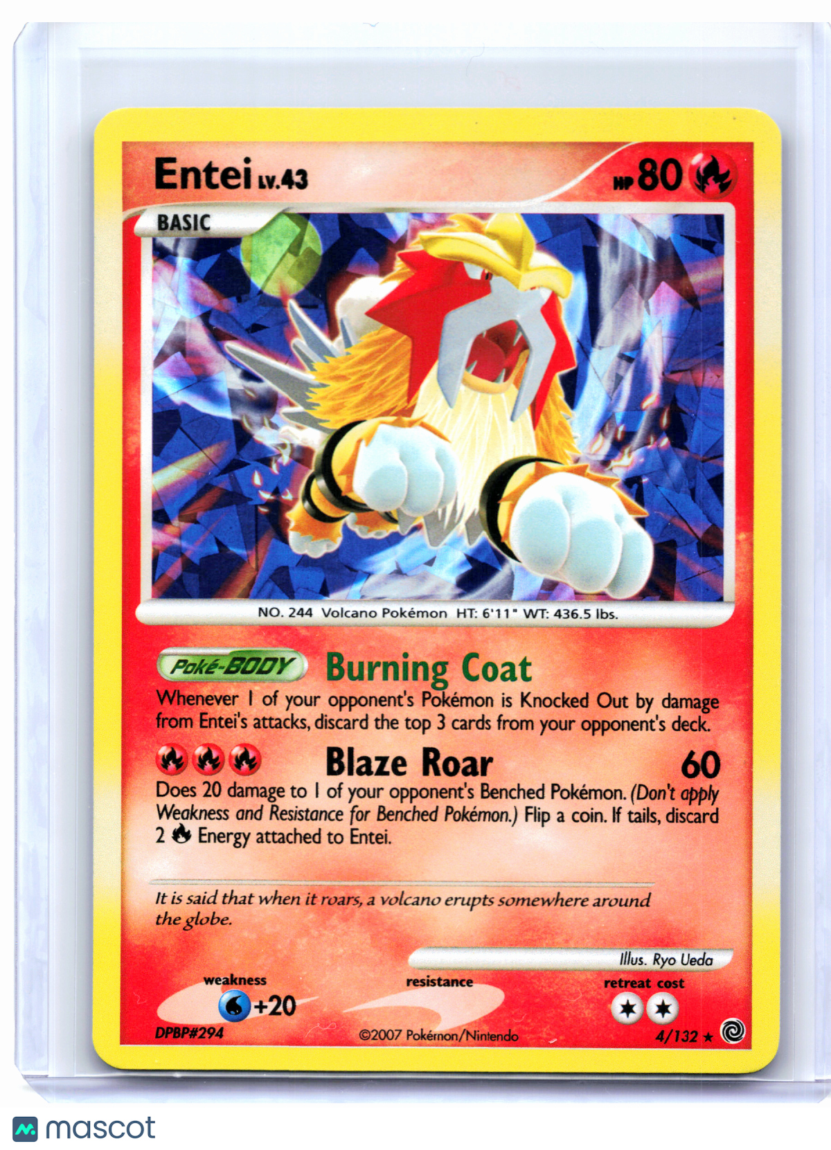 2007 Pokemon—Entei #4/132 Miscellaneous Cards & Products—Promo Cracked Ice Holo