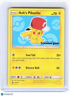 2017 Pokemon—Ash's Pikachu #SM113 SM Promos—Black Star Promo Non-Holo [LP]