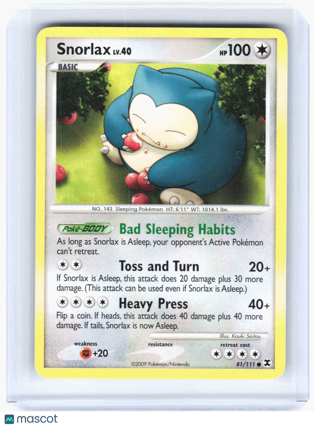 2009 Pokemon—Snorlax #81/111 Rising Rivals—Common Non-Holo [Lightly Played]