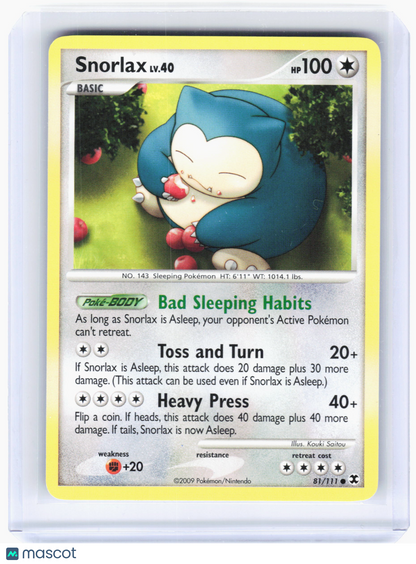 2009 Pokemon—Snorlax #81/111 Rising Rivals—Common Non-Holo [Lightly Played]