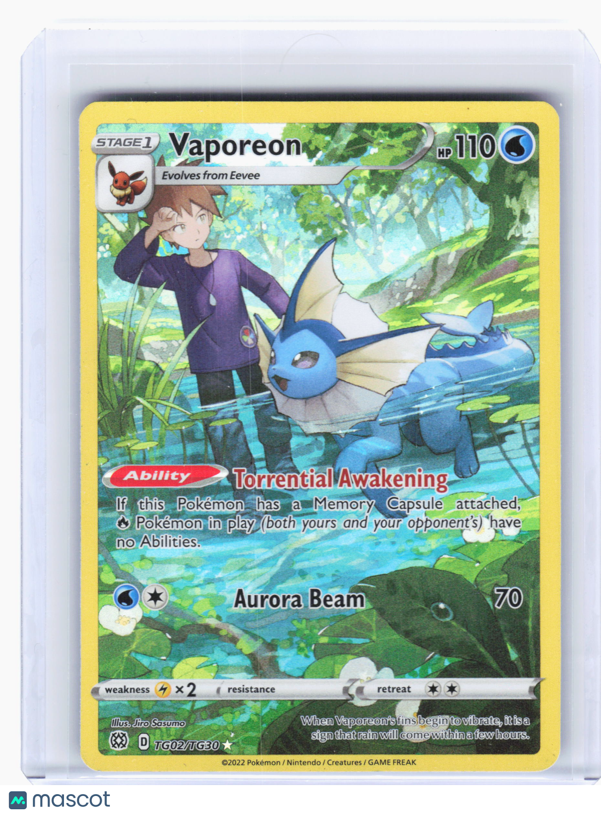 2022 Pokemon—Vaporeon #TG02/TG30 Brilliant Stars Trainer Gallery—Ultra Rare [HP]