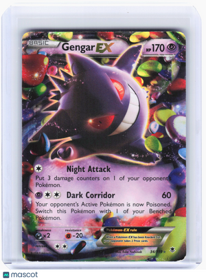 2014 Pokemon—Gengar EX #34/119 Phantom Forces—Ultra Rare Holo [Damaged]