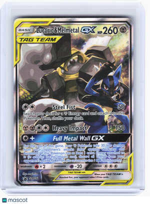 2019 Pokemon—Lucario & Melmetal GX #SM192 SM Promos—Black Star Promo [Damaged]