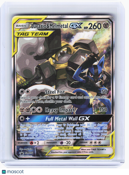 2019 Pokemon—Lucario & Melmetal GX #SM192 SM Promos—Black Star Promo [Damaged]