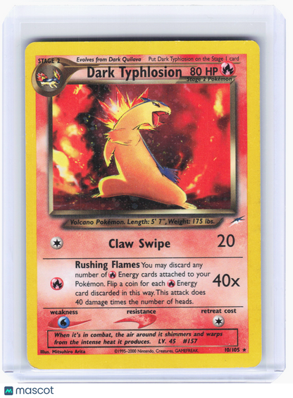 2002 Pokemon—Dark Typhlosion #10/105 Neo Destiny—Holo Rare Holo [Damaged]