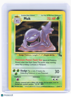 1999 Pokemon—Muk #13/62 Fossil—Holo Rare Holo [Lightly Played]