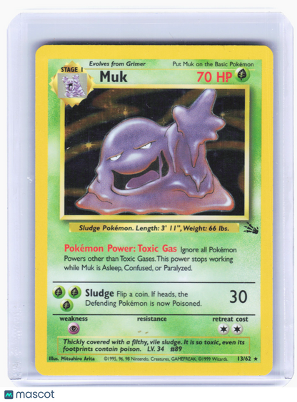 1999 Pokemon—Muk #13/62 Fossil—Holo Rare Holo [Lightly Played]