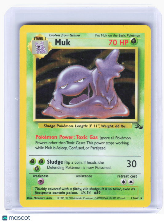 1999 Pokemon—Muk #13/62 Fossil—Holo Rare Holo [Lightly Played]