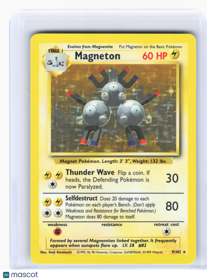 1999 Pokemon—Magneton #9/102 Base Set—Holo Rare Holo [Lightly Played]