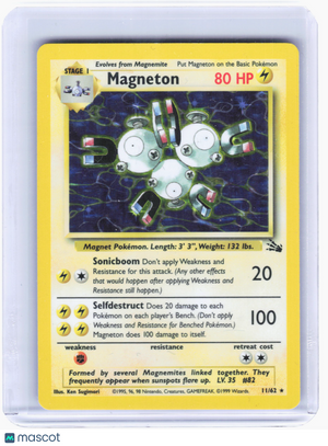 1999 Pokemon—Magneton #11/62 Fossil—Holo Rare Holo [Moderately Played]