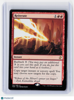 2020 Magic: TG—Reiterate #182/289 Time Spiral: Remastered (TSR)—Rare Nonfoil