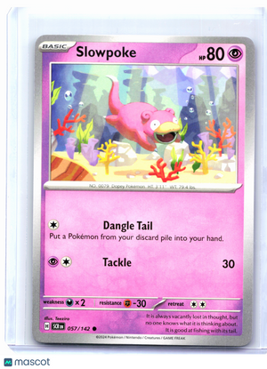 2024 Pokemon—Slowpoke #057/142 Stellar Crown—Common Nonholo