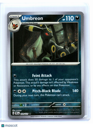 2025 Pokemon—Umbreon (Poke Ball Pattern) #059/131 Prismatic Evolutions—Rare Holo