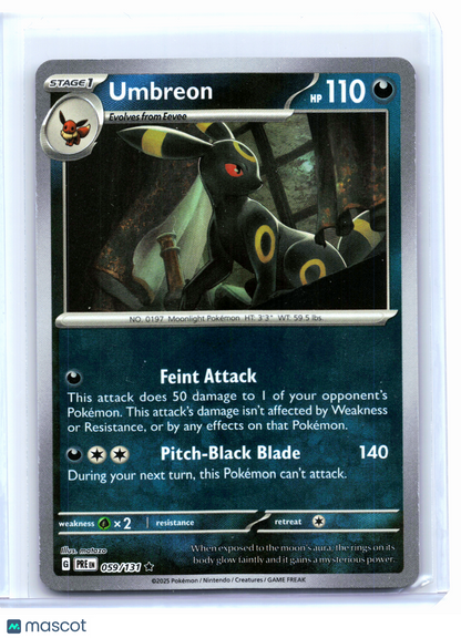 2025 Pokemon—Umbreon (Poke Ball Pattern) #059/131 Prismatic Evolutions—Rare Holo