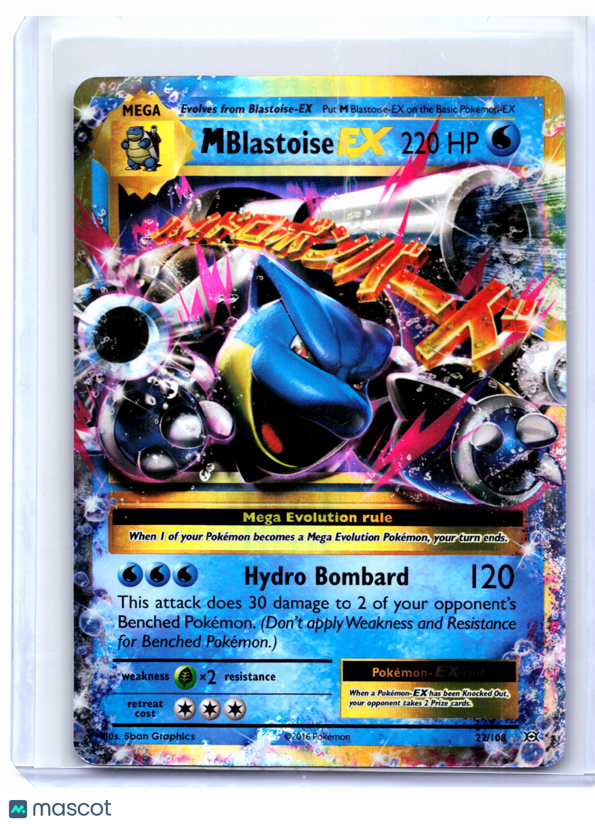2016 Pokemon—M Blastoise EX #22/108 Evolutions—Ultra Rare Holo [Lightly Played]