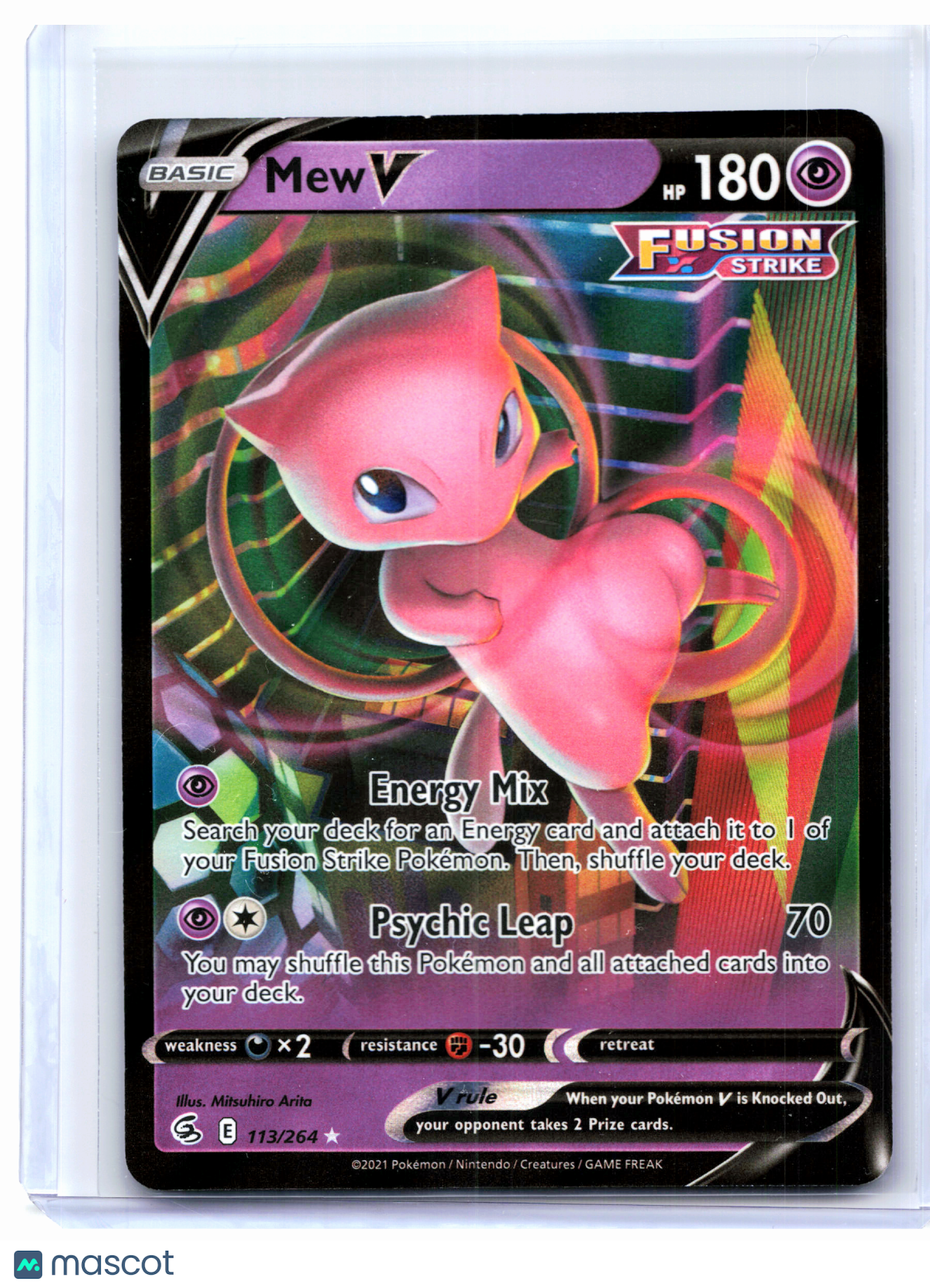 2022 Pokemon—Mew V #113/264 Fusion Strike—Ultra Rare Holo [Lightly Played]