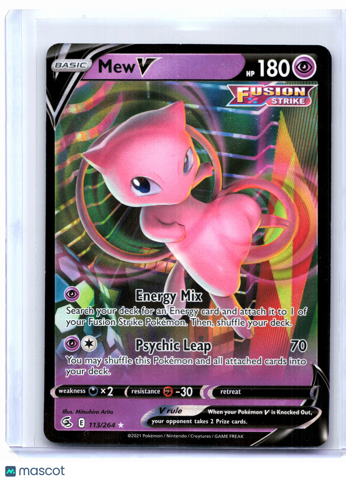 2022 Pokemon—Mew V #113/264 Fusion Strike—Ultra Rare Holo [Lightly Played]