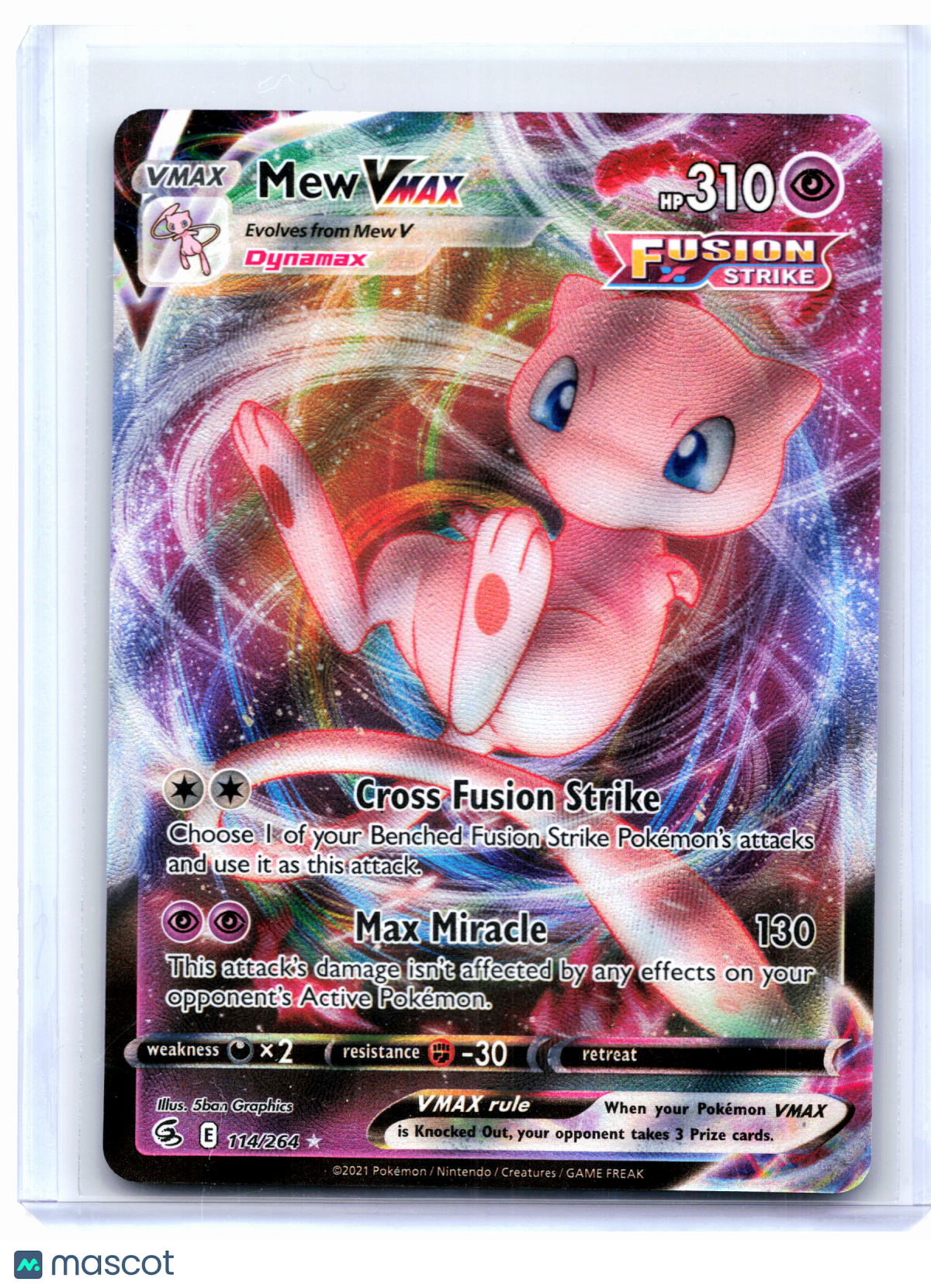 2022 Pokemon—Mew VMAX #114/264 Fusion Strike—Ultra Rare Holo [Lightly Played]
