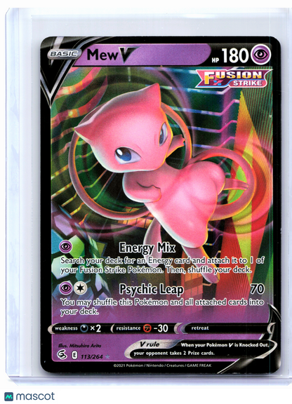 2022 Pokemon—Mew V #113/264 Fusion Strike—Ultra Rare Holo [Moderately Played]