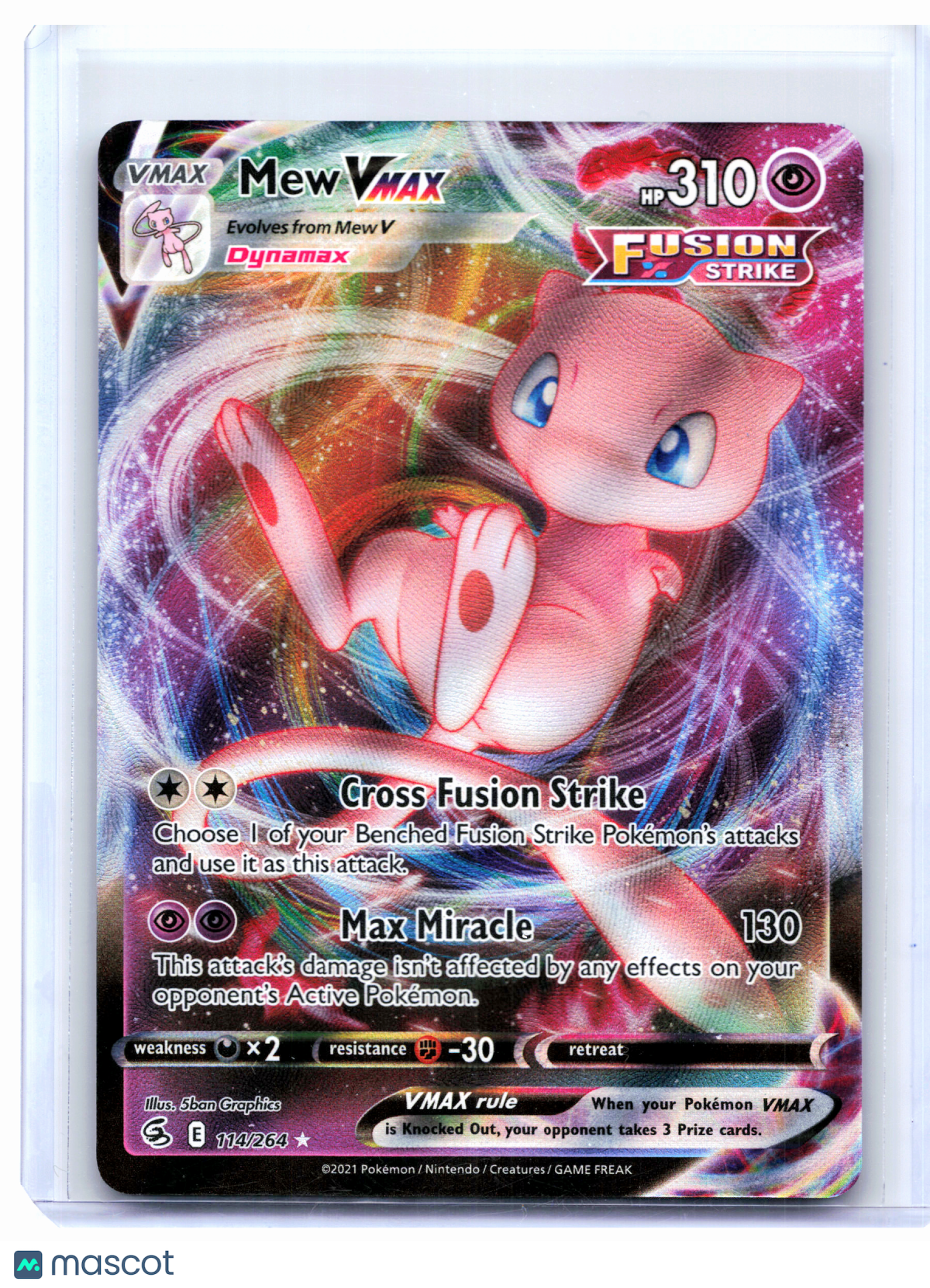 2021 Pokemon—Mew VMAX #114/264 Fusion Strike—Ultra Rare Holo [Moderately Played]