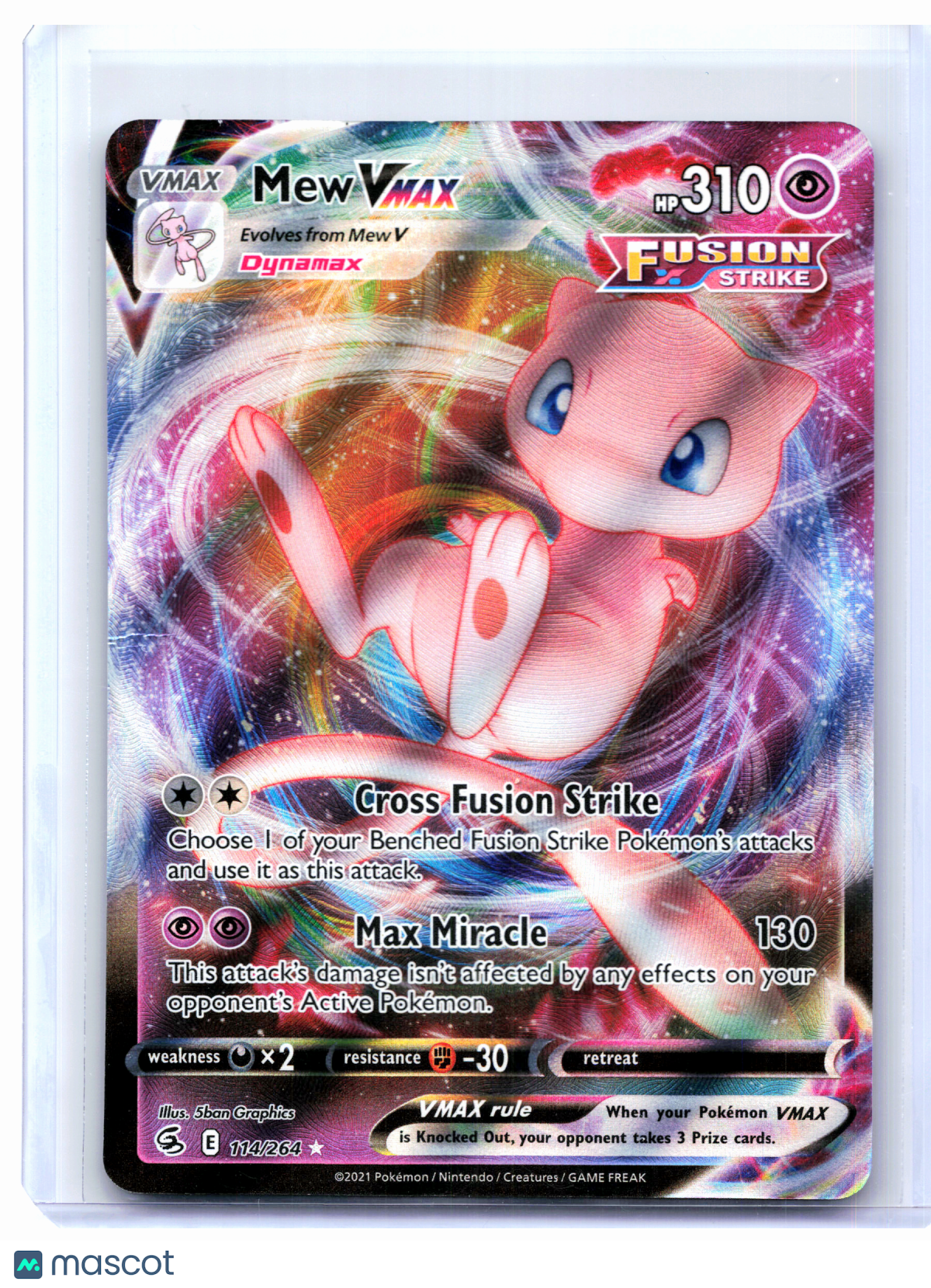 2022 Pokemon—Mew VMAX #114/264 Fusion Strike—Ultra Rare Holo [Moderately Played]