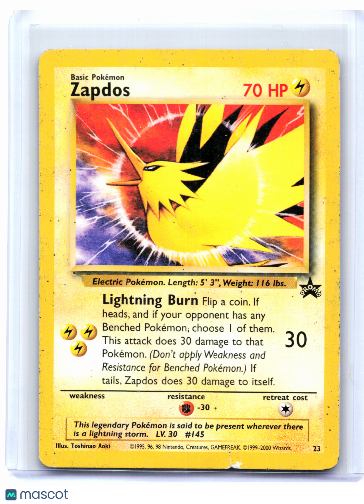 2000 Pokemon—Zapdos #23 WoTC Promo—Black Star Promo Nonholo [Damaged]