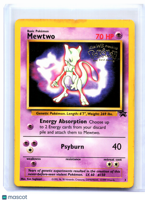 1999 Pokemon—Mewtwo (Movie Promo) #3 WoTC Promo—Black Star Promo [Damaged]