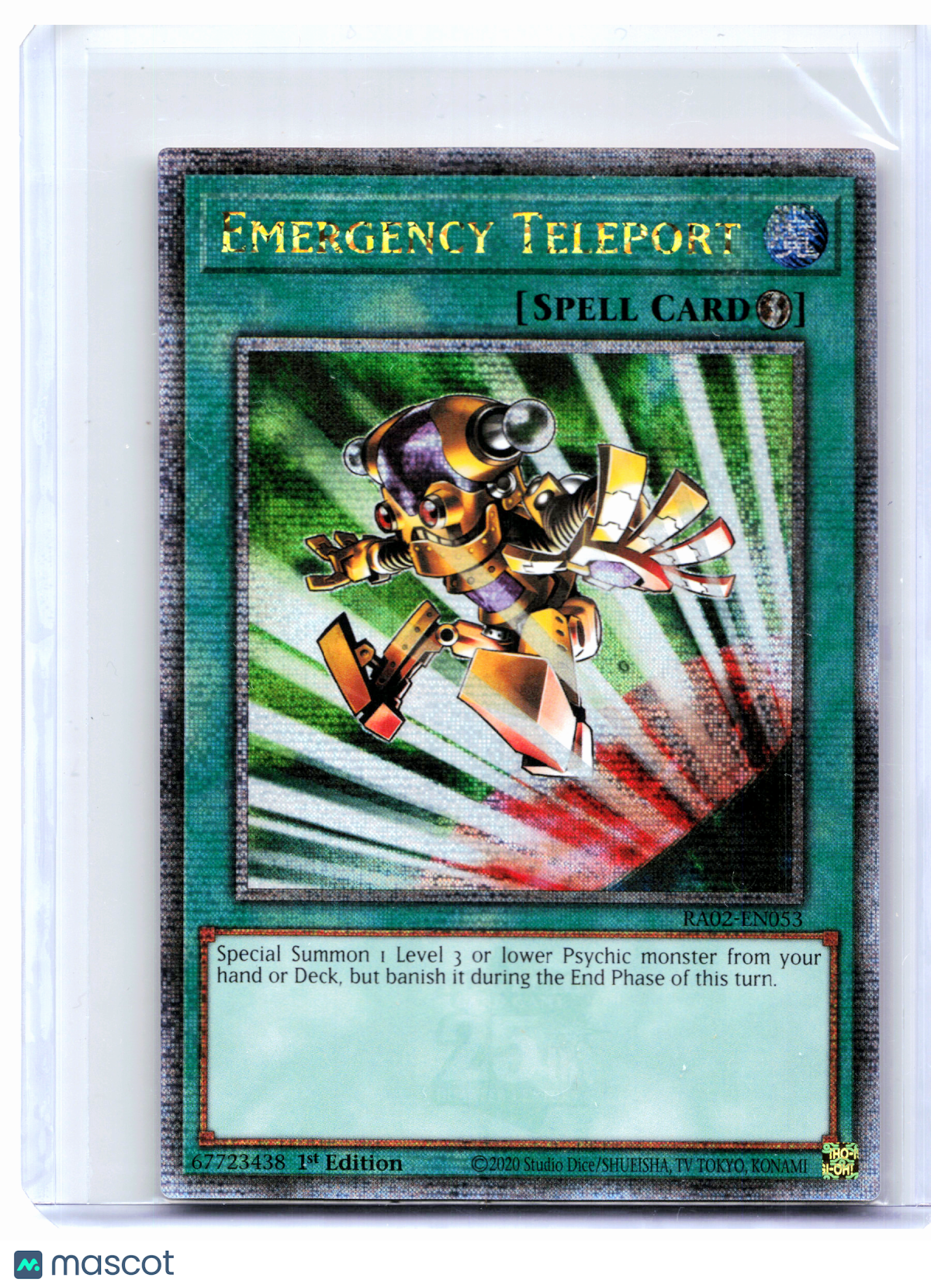 2024 YuGiOh—Emergency Teleport #RA02-EN053—Quarter Century Secret Rare (1st Ed)