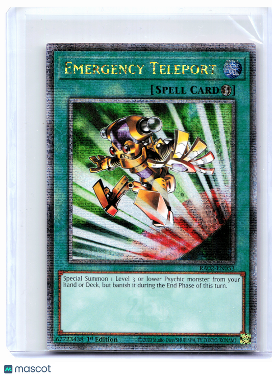 2024 YuGiOh—Emergency Teleport #RA02-EN053—Quarter Century Secret Rare (1st Ed)