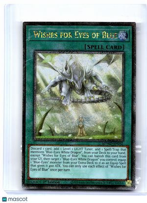 202 YuGiOh!—Wishes for Eyes of Blue #SDWD-EN042—QCR (1st Edition) [Sealed]