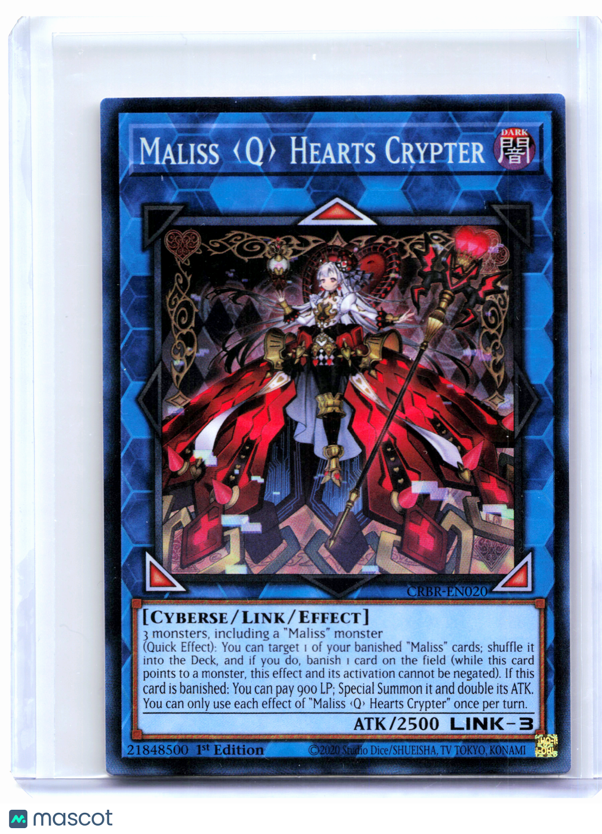 2023 YuGiOh—Maliss <Q> Hearts Crypter #CRBR-EN020 Crossover Breakers—CR (1st Ed)