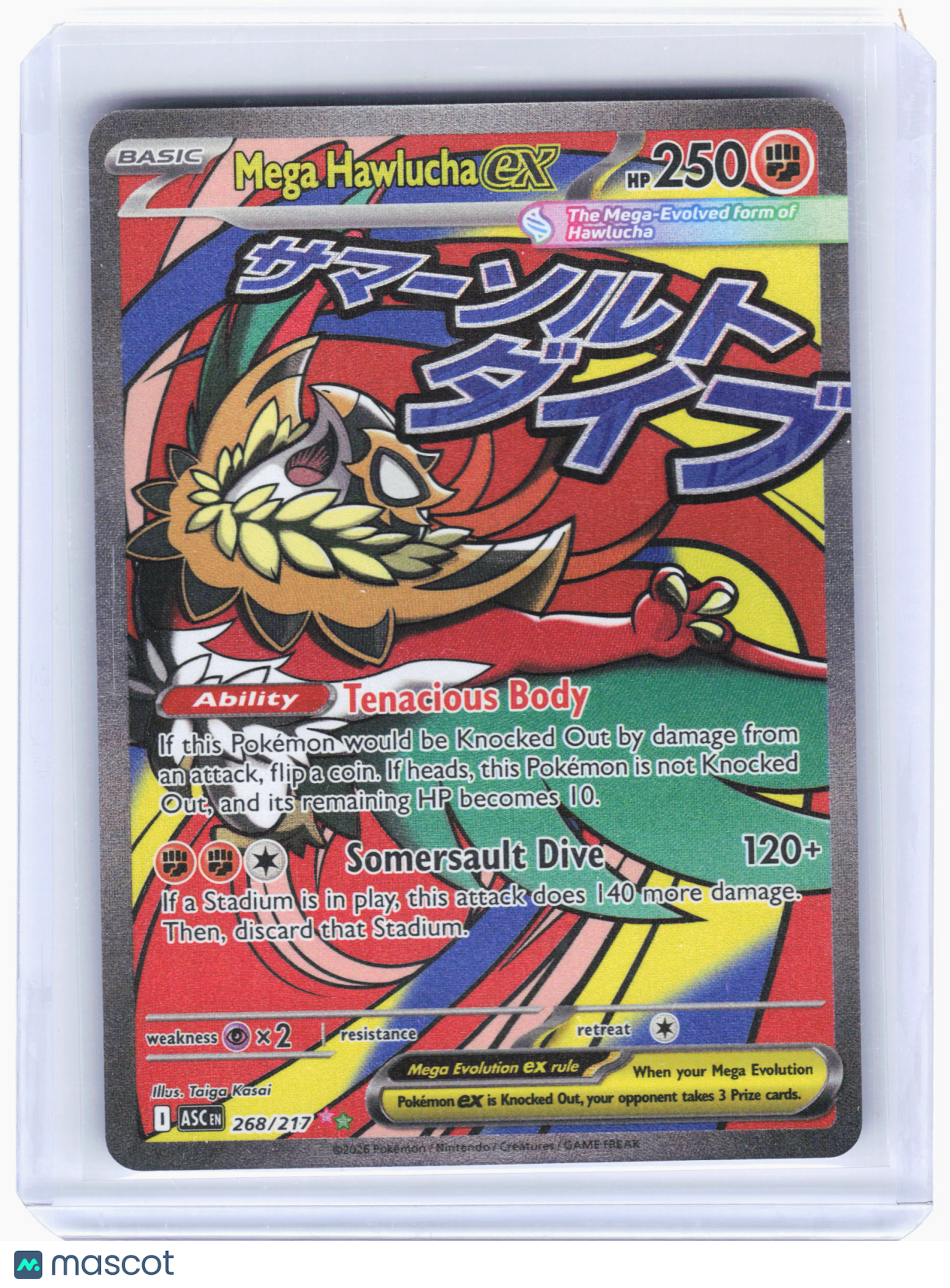 2026 Pokemon—Mega Hawlucha ex #268/217 Ascended Heroes—Mega Attack Rare Holo