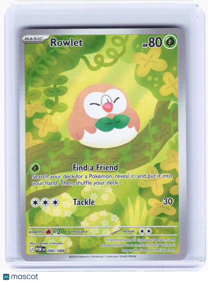 2026 Pokemon—Rowlet #90/88 Perfect Order—Illustration Rare Holo