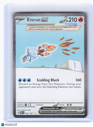 2023 Pokemon—Eiscue ex #222/197 Obsidian Flames—Special Illustration Rare Holo