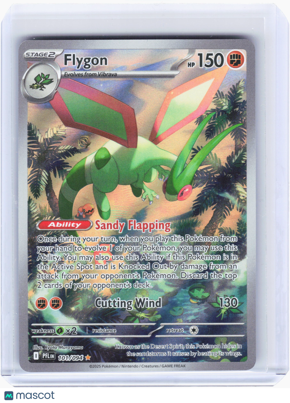 2025 Pokemon—Flygon #101/94 Phantasmal Flames—Illustration Rare Holo