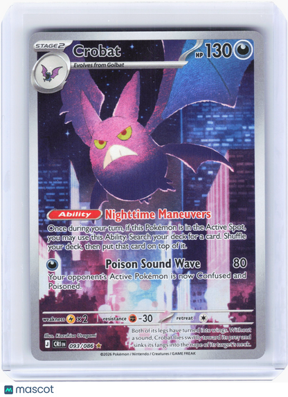 2026 Pokemon—Crobat #93/86 Chaos Rising—Illustration Rare Holo
