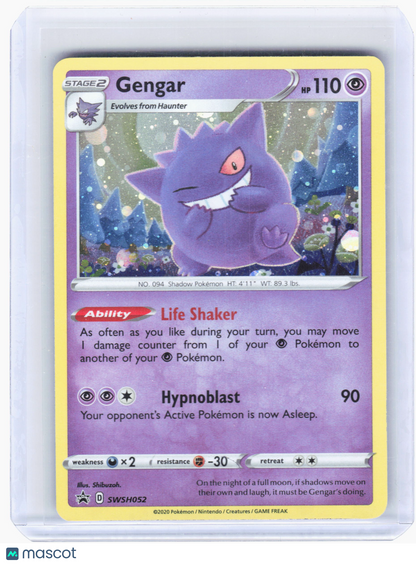2020 Pokemon—Gengar SWSH052 Sword & Shield Promo Cards—Black Star Promo Holo[LP]