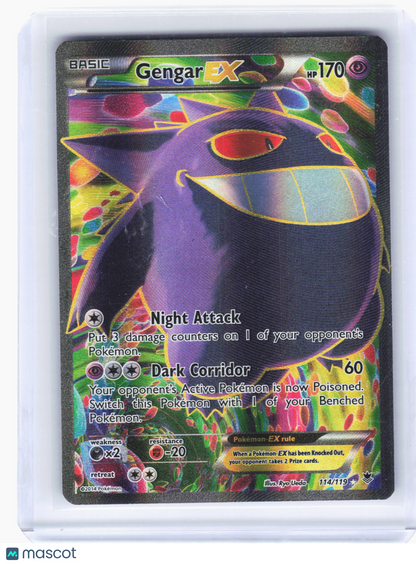 2014 Pokemon—Gengar EX 114/119 Phantom Forces—Ultra Rare Holo[Moderately Played]