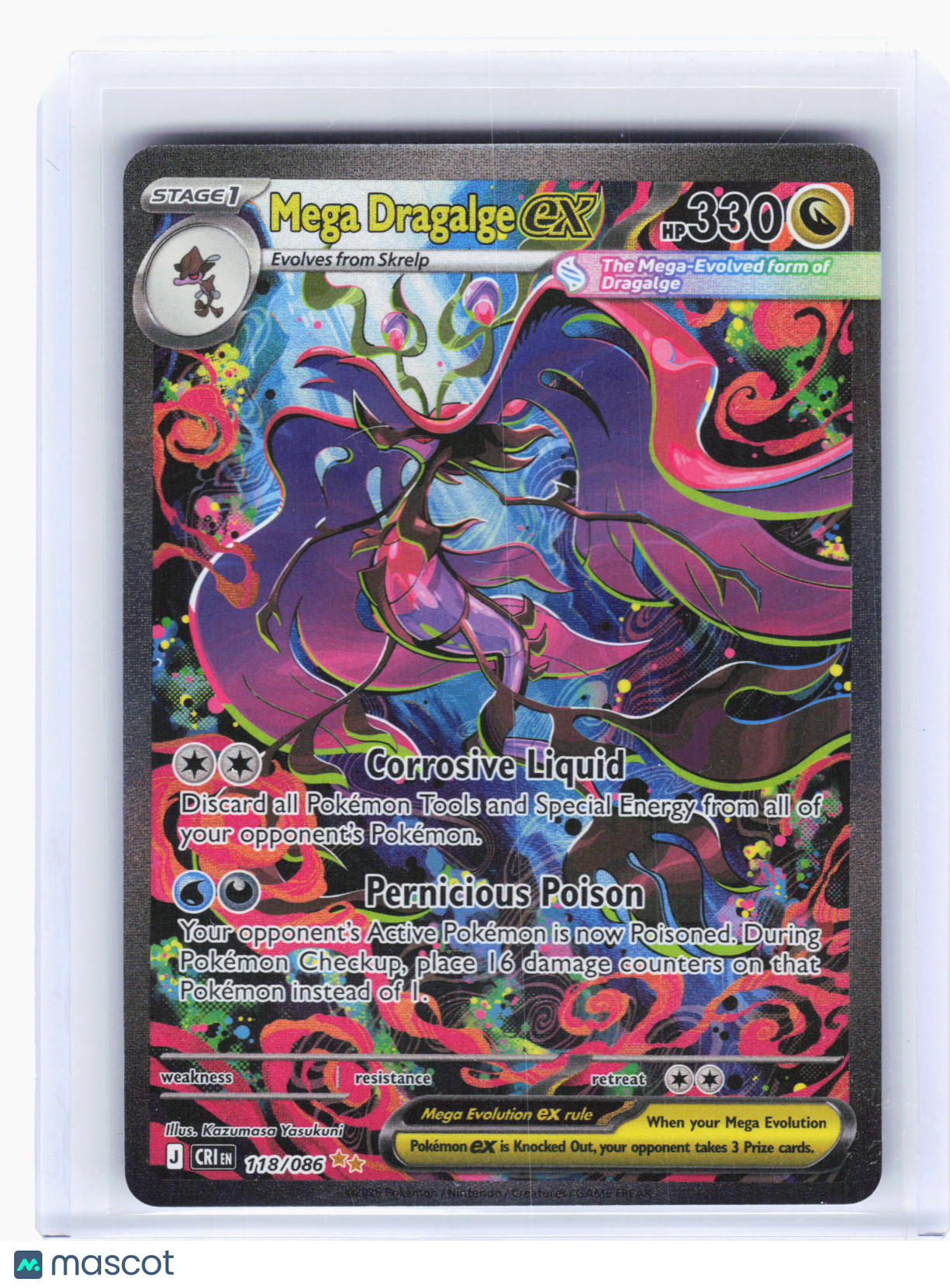 2025 Pokemon—Mega Dragalge ex 118/86 Chaos Rising—Special Illustration Rare Holo