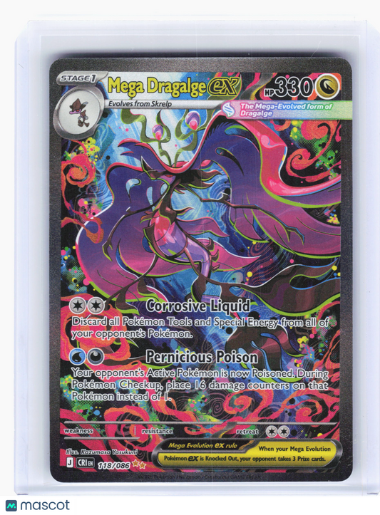 2025 Pokemon—Mega Dragalge ex 118/86 Chaos Rising—Special Illustration Rare Holo
