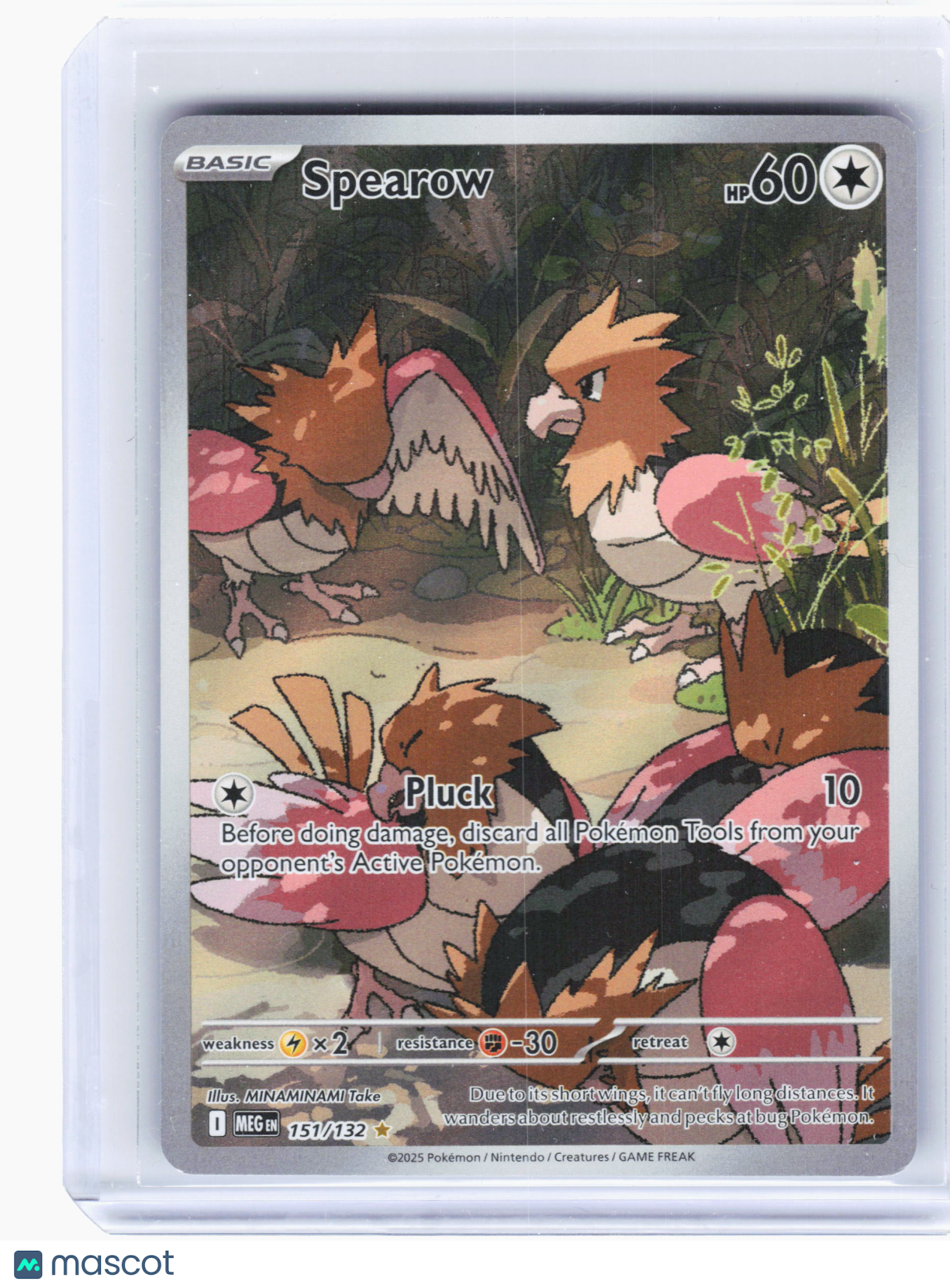 2025 Pokemon—Spearow #151/132 Mega Evolution—Illustration Rare Holo