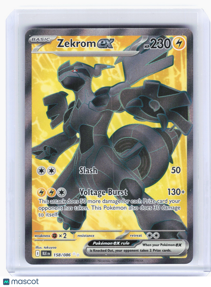 2025 Pokemon—Zekrom ex #158/86 Black Bolt—Ultra Rare Holo