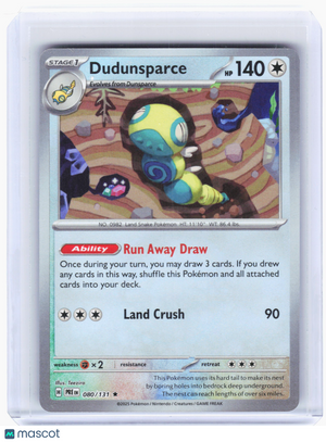 2025 Pokemon—Dudunsparce #80/131 Prismatic Evolutions—Rare Holo