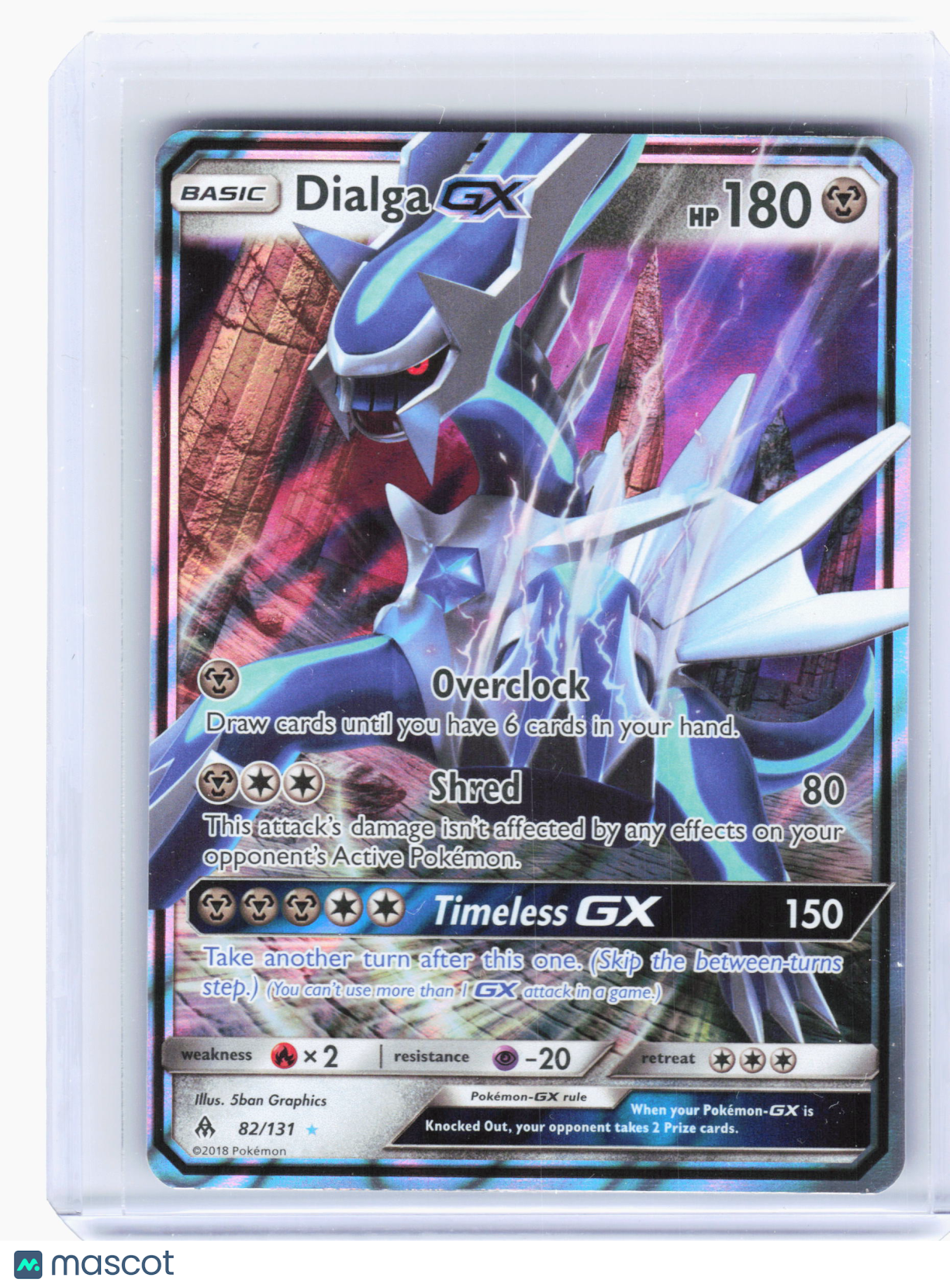 2018 Pokemon—Dialga GX #82/131 Forbidden Light—Ultra Rare Holo