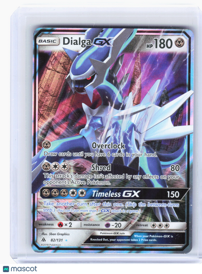 2018 Pokemon—Dialga GX #82/131 Forbidden Light—Ultra Rare Holo